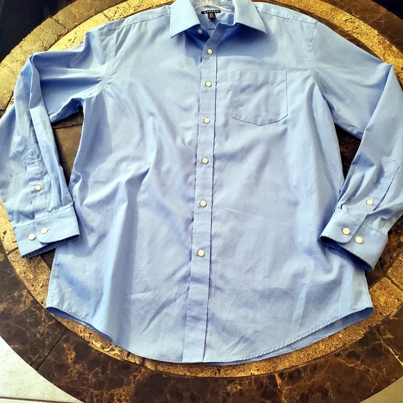 George Men's Button Down Blue Shirt 15-15 1/2 34-35 - Picture 2 of 6